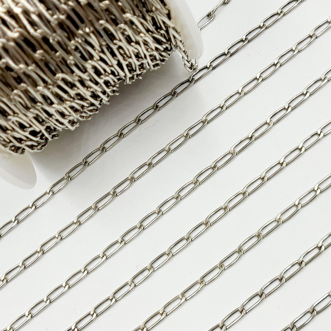 293OX. 925 Sterling Silver Oxidized Flat Curb Chain