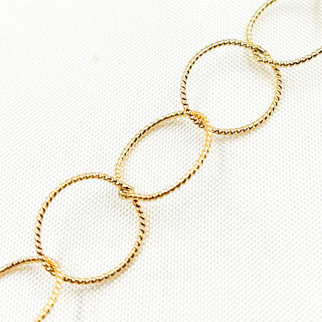 693TWGF. 14K Gold Filled Twisted Round Link Chain