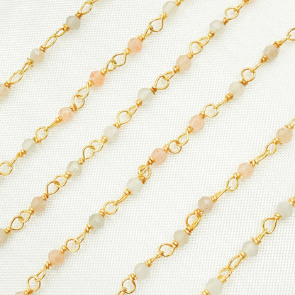 Multi Moonstone Wire Chain