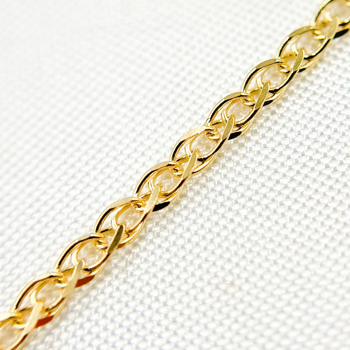14K Solid Gold Wheat Chain by the Foot