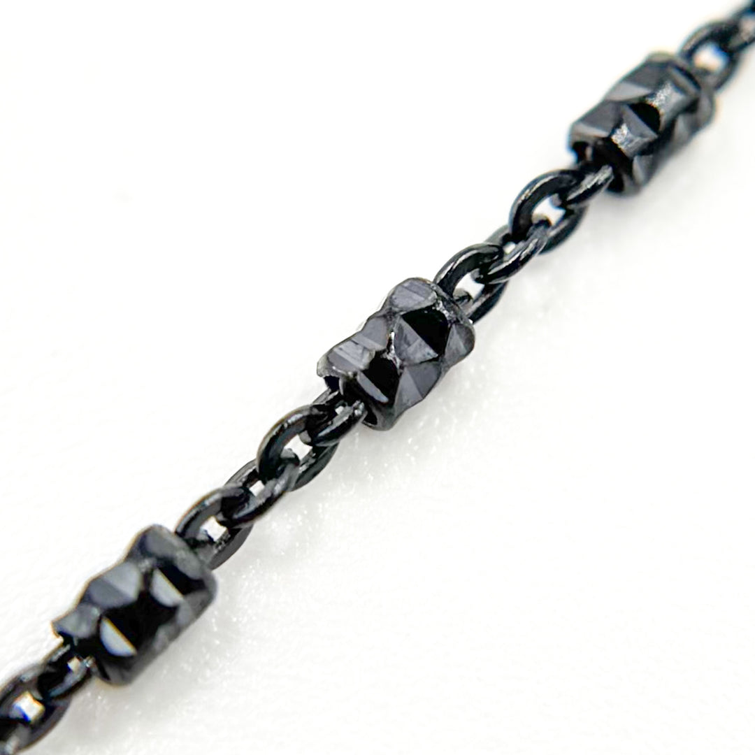 Black Rhodium Sterling Silver Satellite Necklace