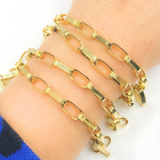 Y76GP. Gold Plated 925 Sterling Silver Flat Oval Link Chain
