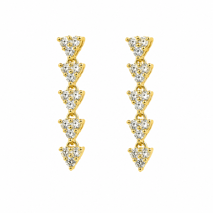 EFG52163. 14K Solid Gold Diamond Dangle Earrings