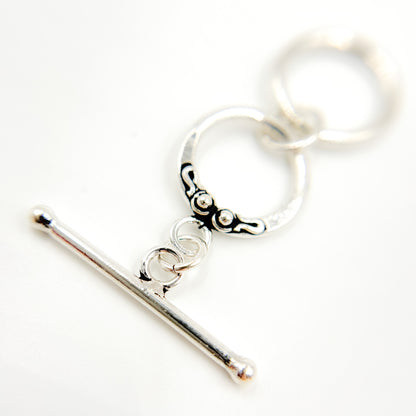 White Sterling Silver Toggle Clasp