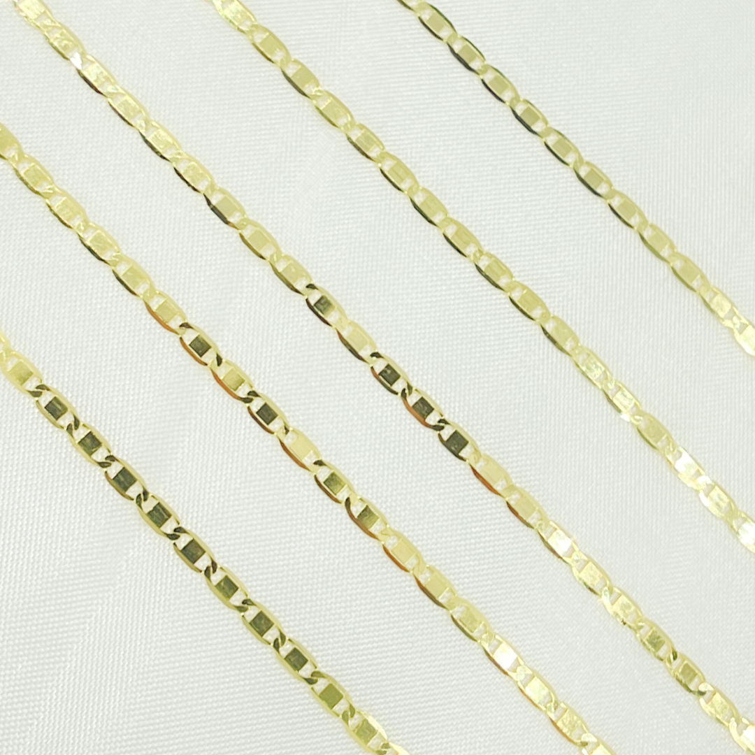 14k Solid Gold Mirror Marina Link Chain