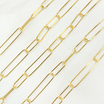 Load image into Gallery viewer, Z65GP. Gold Plated 925 Sterling Silver Smooth Paperclip Link Chain