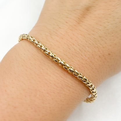 14K Yellow Gold Hollow Franco Bracelet
