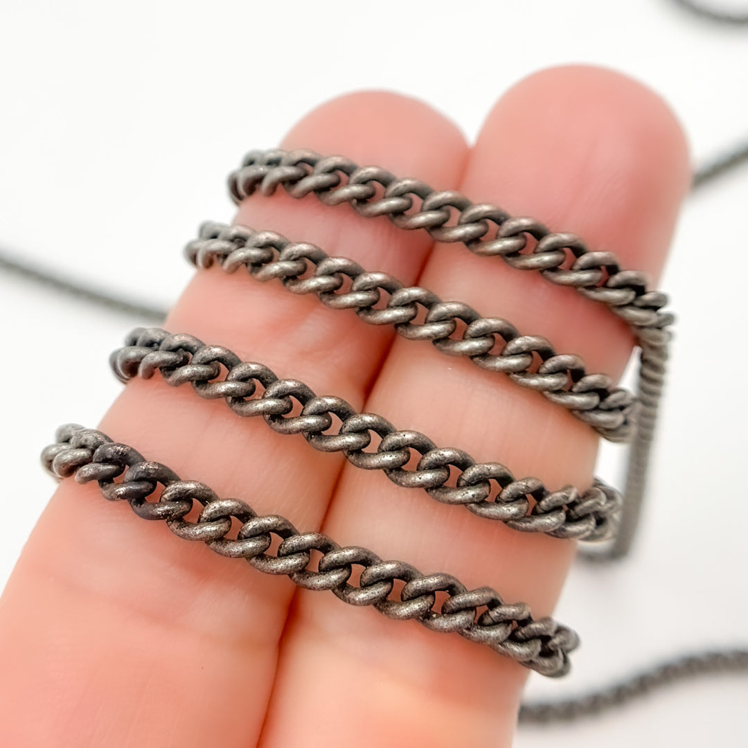 Sterling Silver Oxidized Curb Chain
