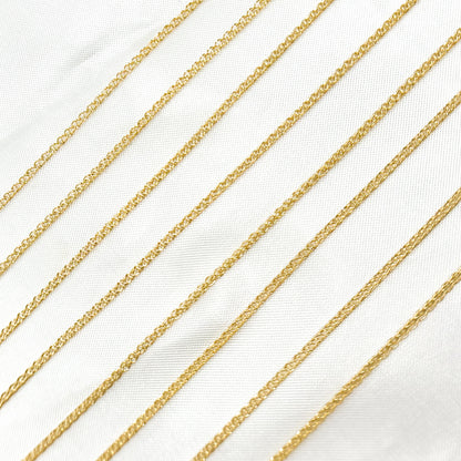 14K Solid Gold Wheat Chain