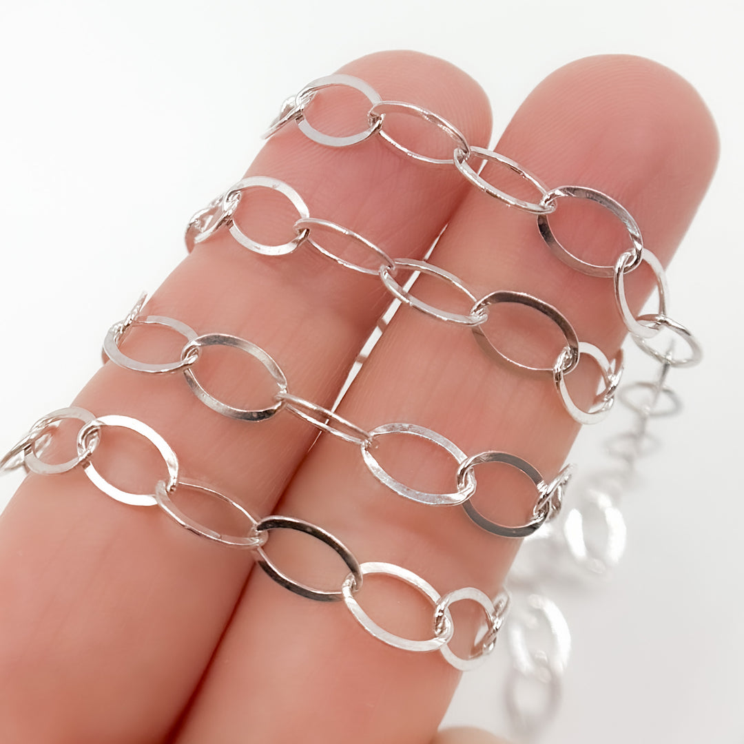 720FSS. Sterling Silver Flat Oval Chain