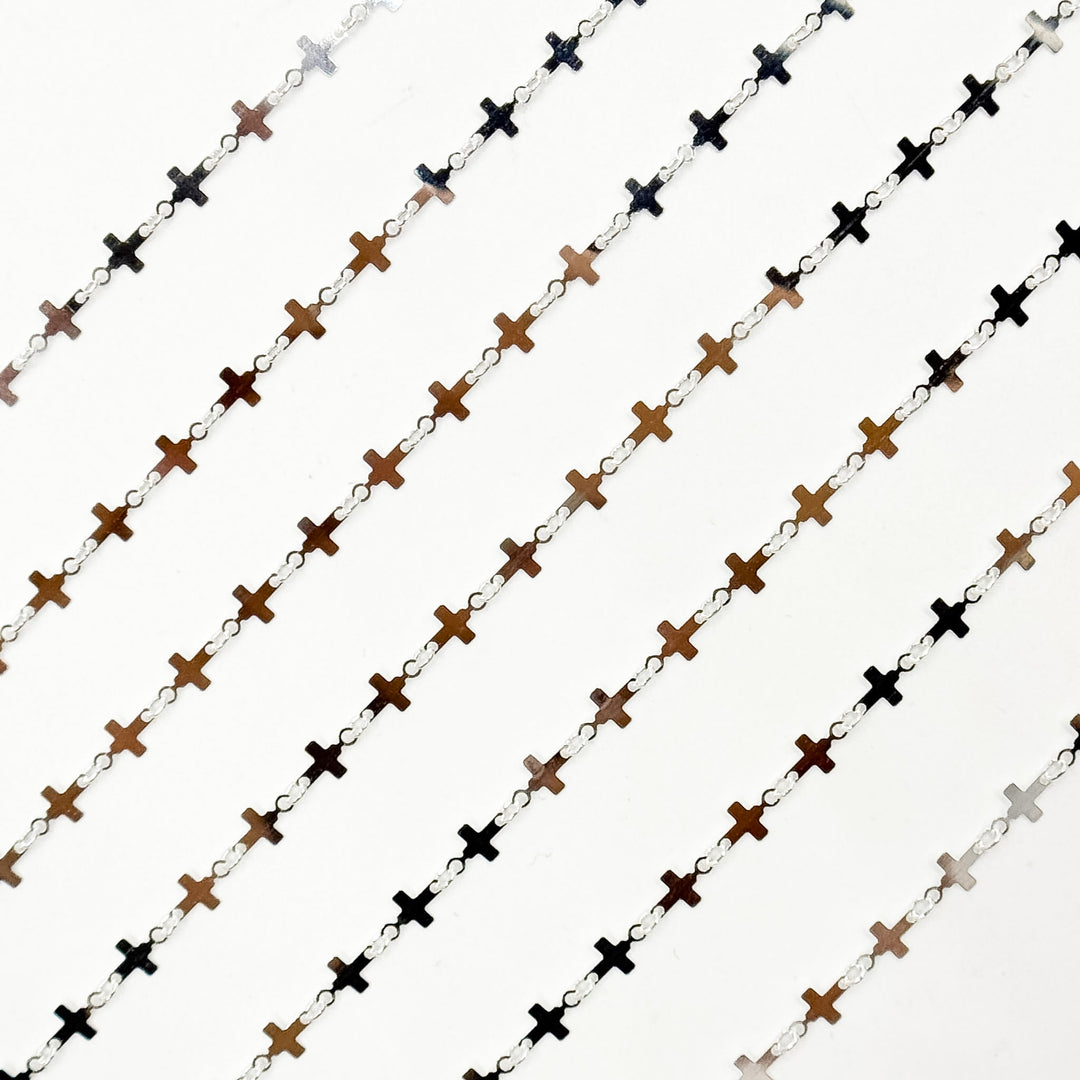 V310SS. Sterling Silver Fancy Cross-Link Chain