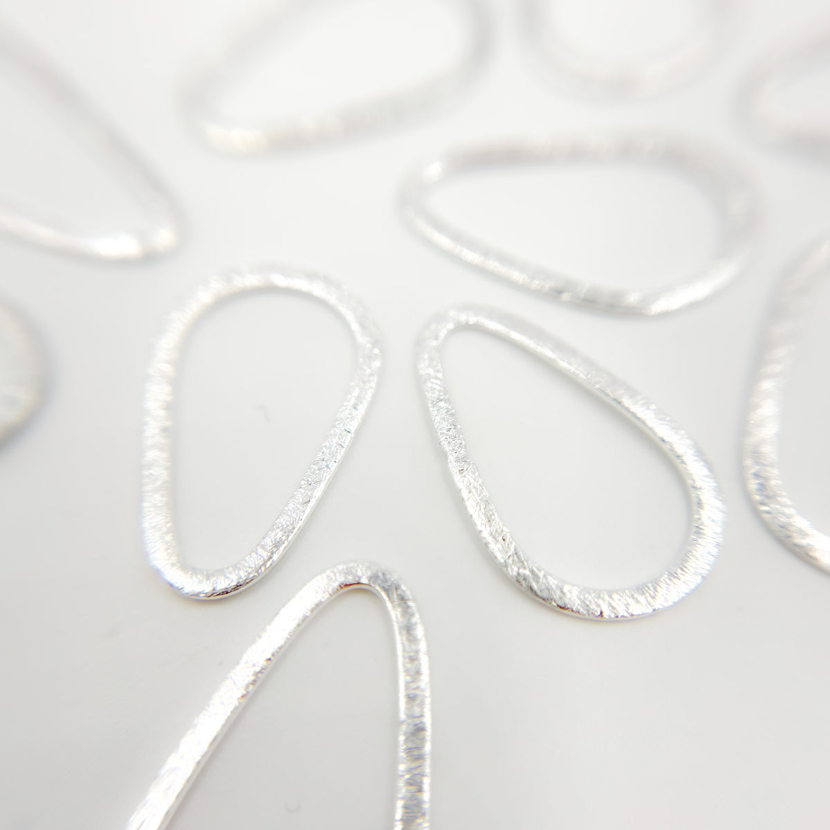 35MM White Sterling Silver Brushed Drop Connector