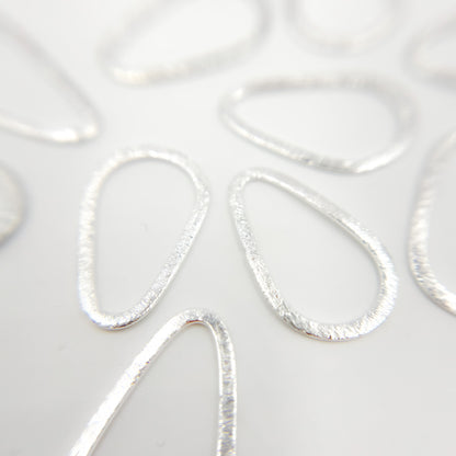 35MM White Sterling Silver Brushed Drop Connector