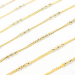 Load image into Gallery viewer, XM/S1327CF/29. 14k Gold Filled Curb Chain and 3 Sterling Silver Beads in Between