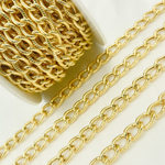 Load image into Gallery viewer, Gold Plated 925 Sterling Silver Textured Curb Link Chain. V53GP
