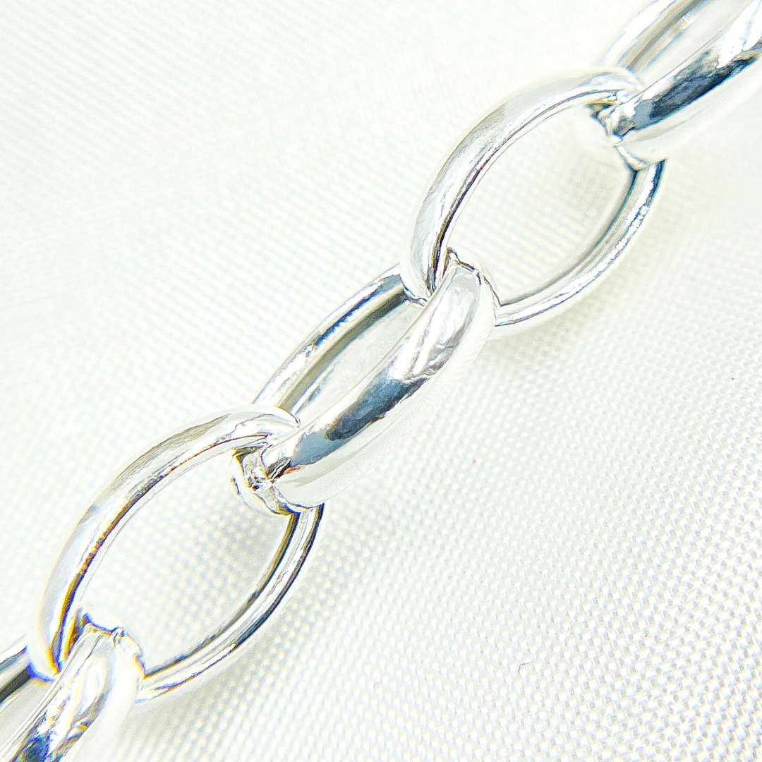 V23SS. Sterling Silver Smooth Oval Link Chain