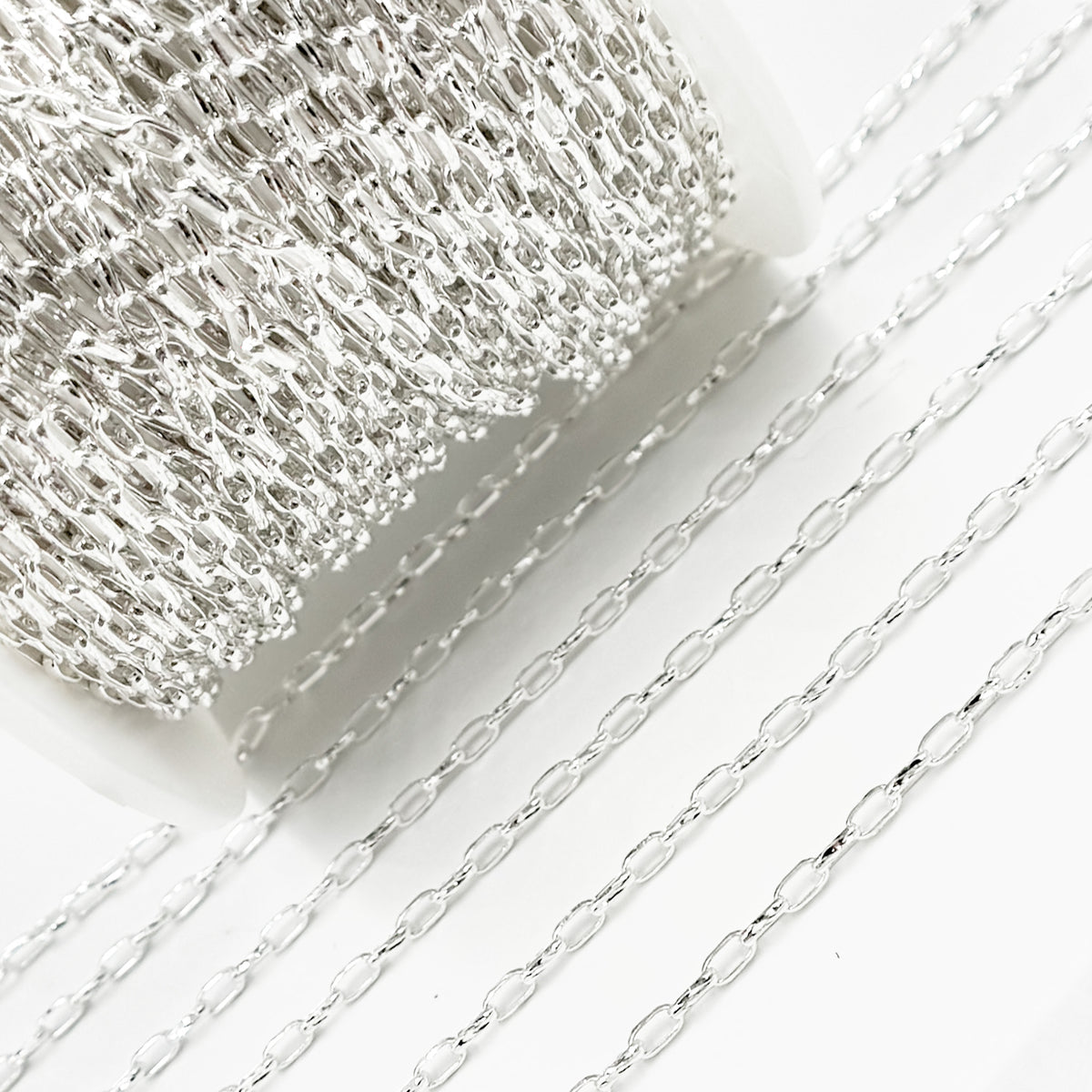 Sterling Silver Diamond Cut Box Link Chain