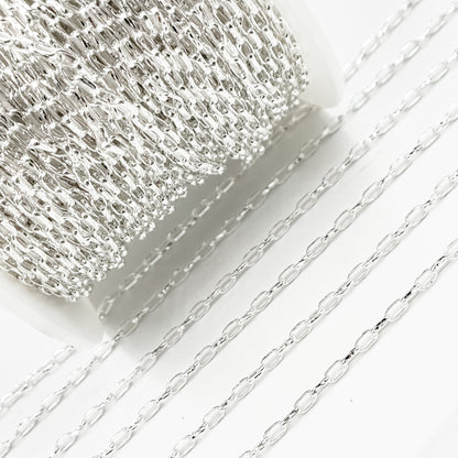 Sterling Silver Diamond Cut Box Link Chain