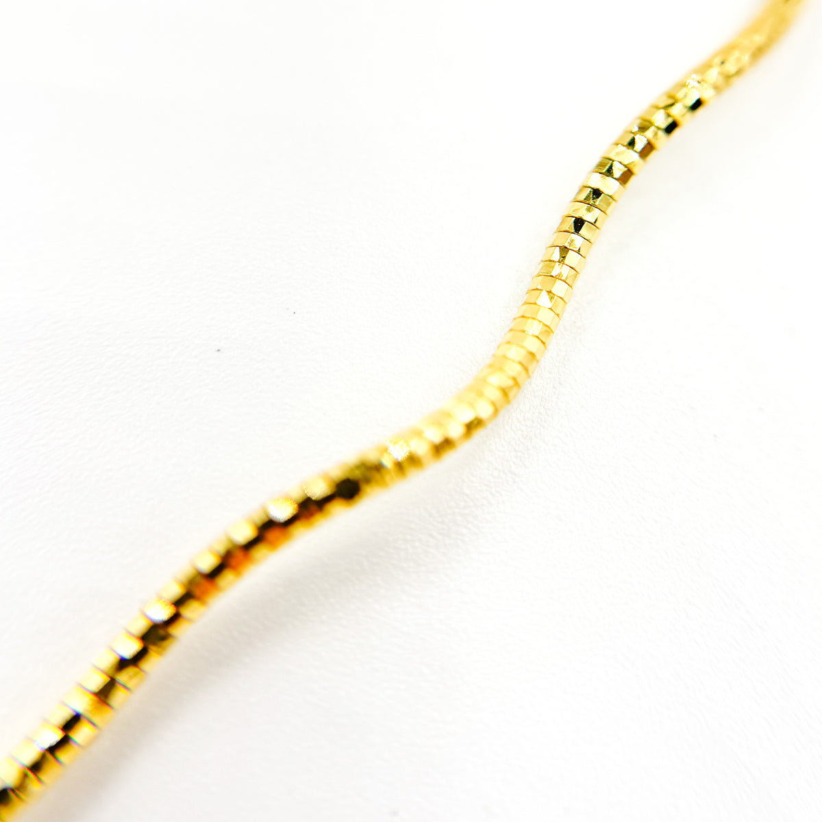 Sterling Silver Gold Plated Snake Omega Necklace