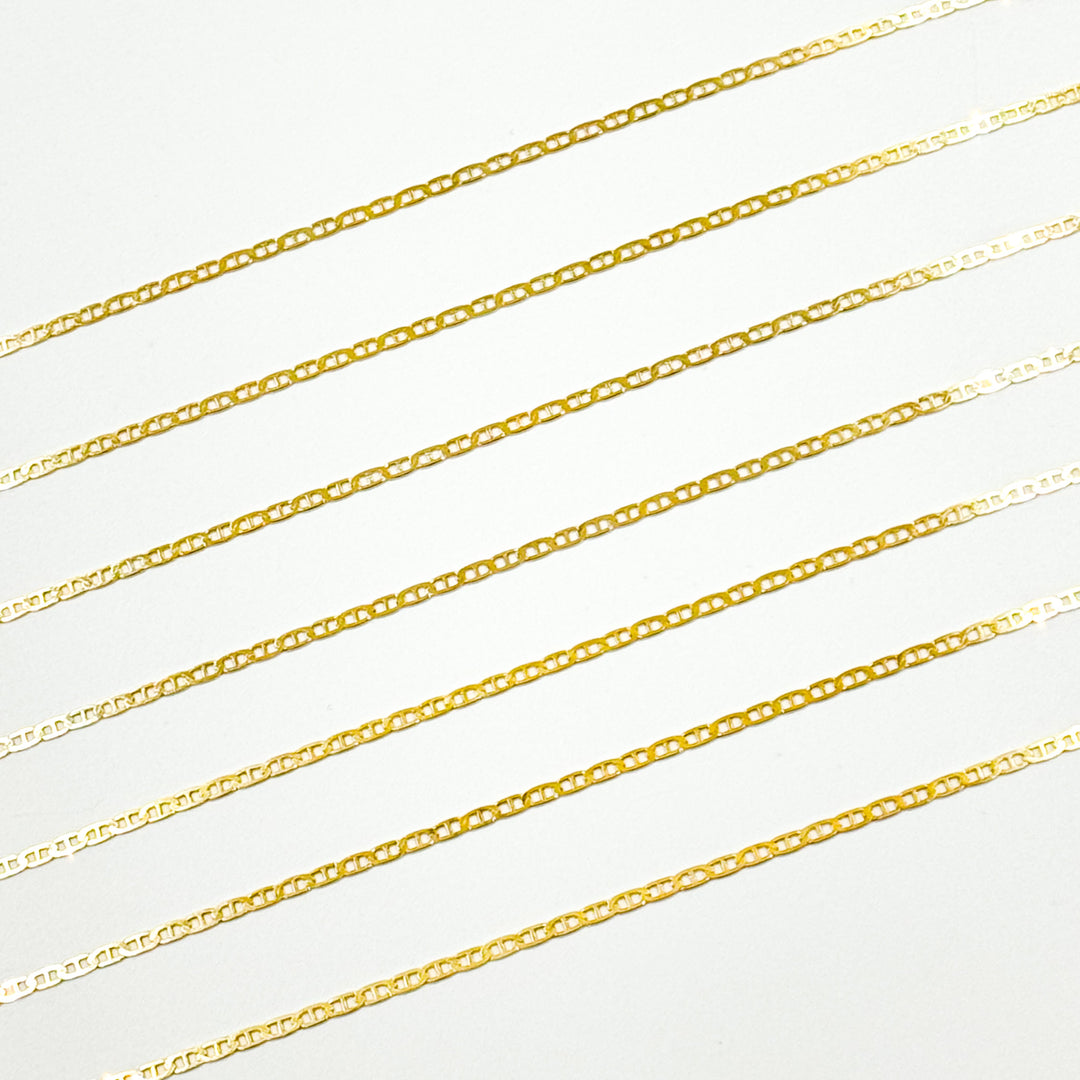 Buy Now 14k Solid Gold Flat Marina Link Chain