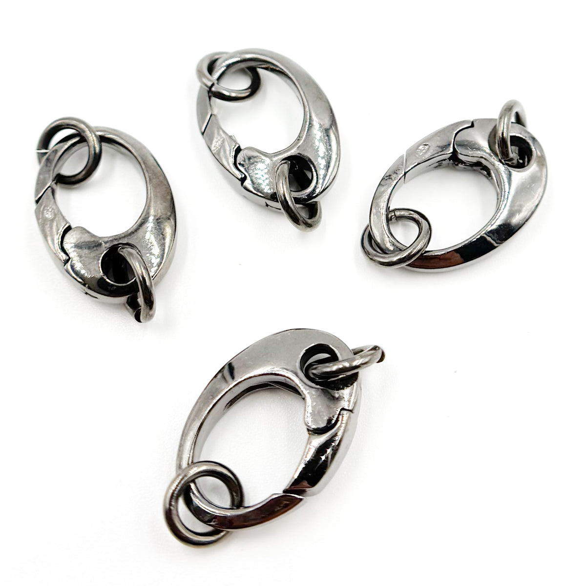 501BR. 17MM Black Rhodium Sterling Silver Oval Clasp