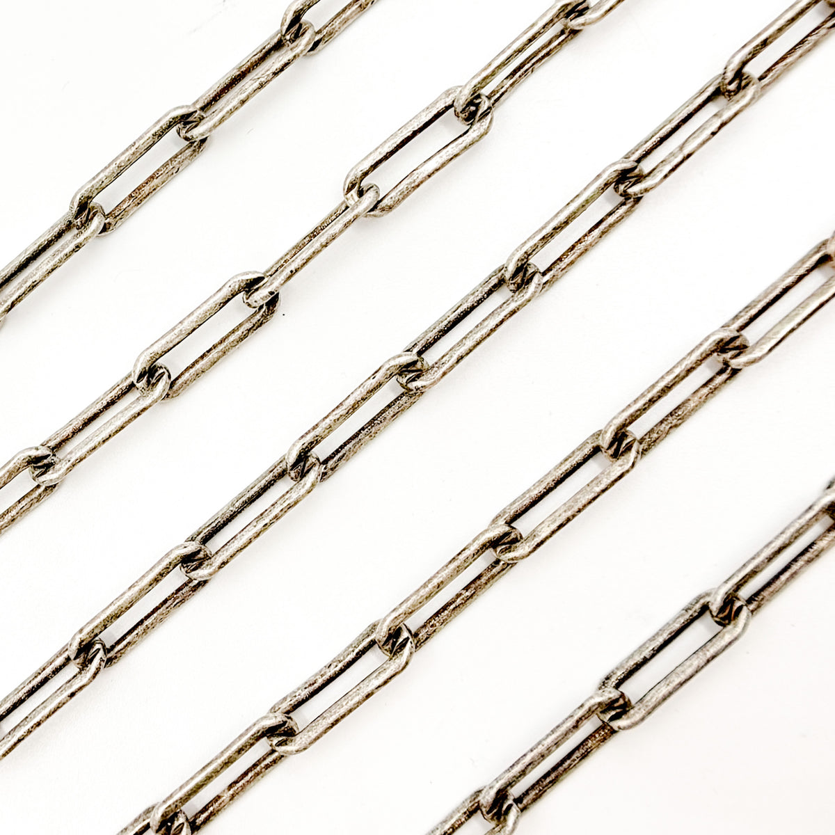 Oxidized Sterling Silver Matt Paperclip Chain