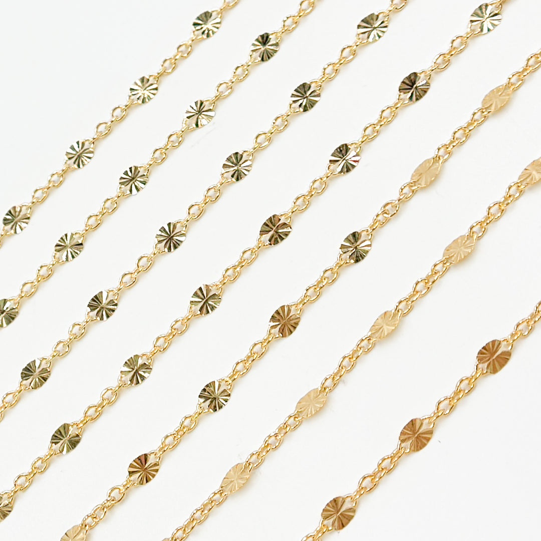 V302GF. 14k Gold Filled Cable and Diamond Cut Marina Link Chain