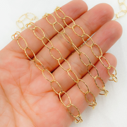 Gold Plated Sterling Silver Diamond Cut Oval Link Chain