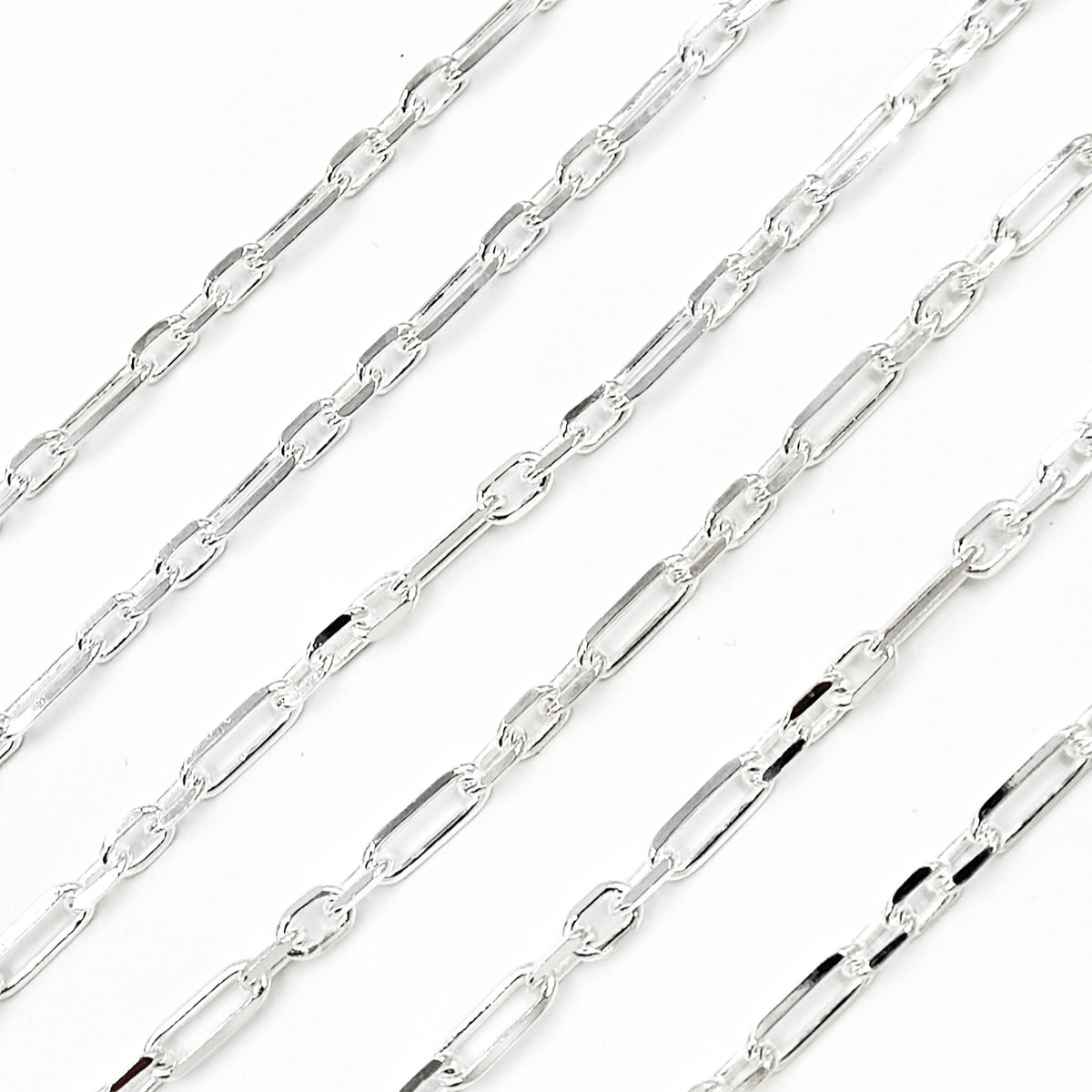 Sterling Silver Diamond Cut Paperclip Chain