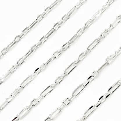 Sterling Silver Diamond Cut Paperclip Chain