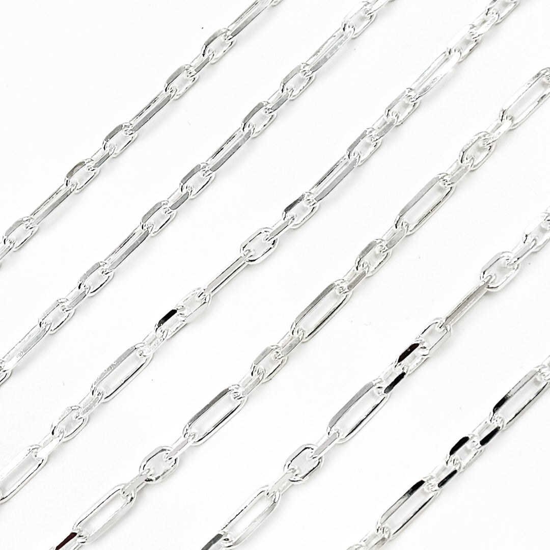 Z53SS. Sterling Silver Diamond Cut Paperclip Chain