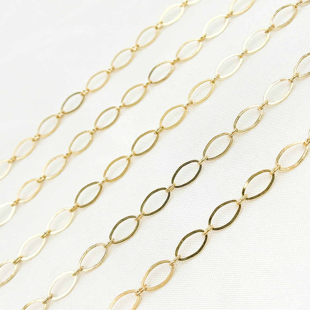 Gold-Filled Flat Oval Long and Short Link Chain