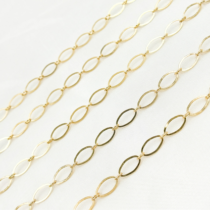 Gold-Filled Flat Oval Long and Short Link Chain
