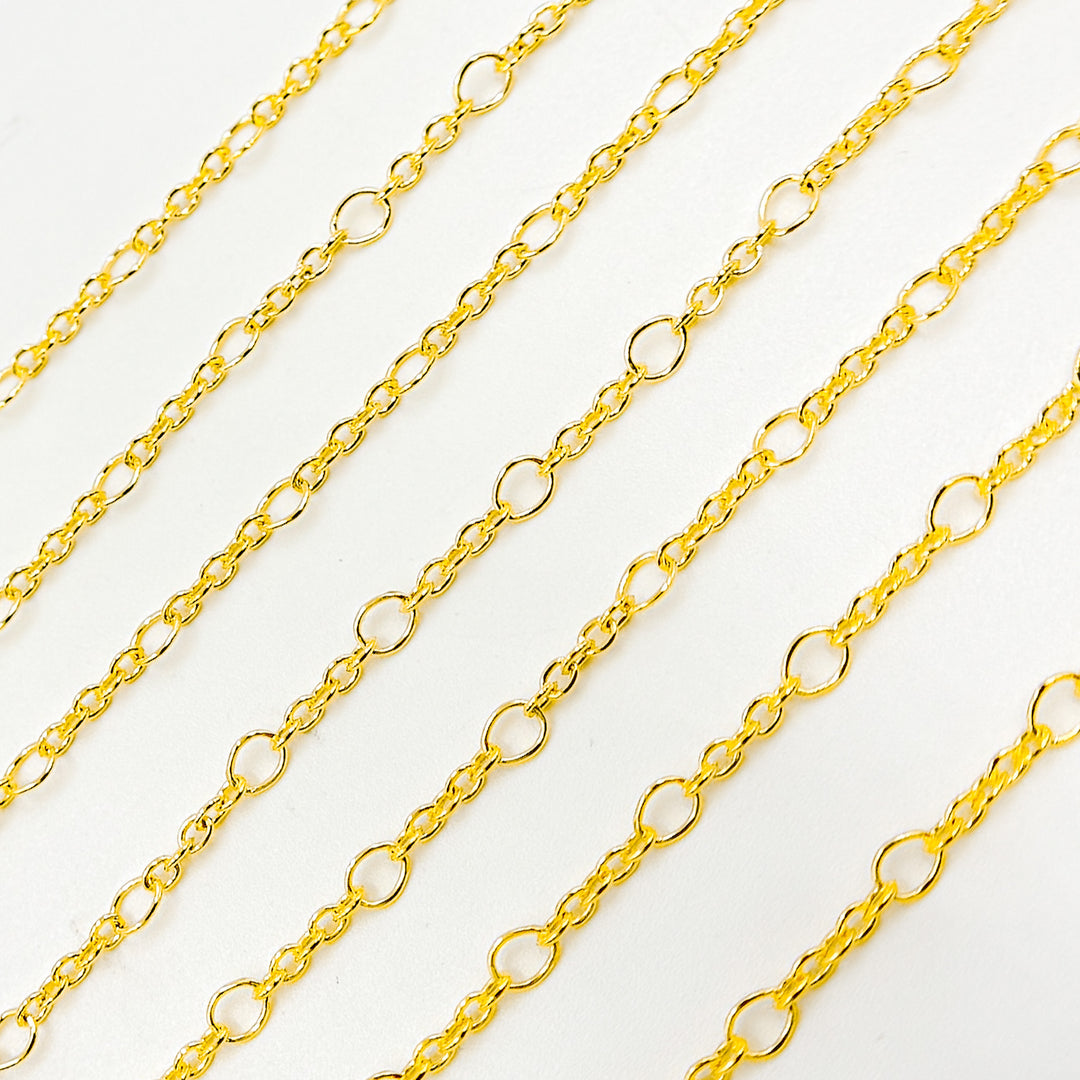V303GF. 14K Gold Filled Long & Short Round Link Chain