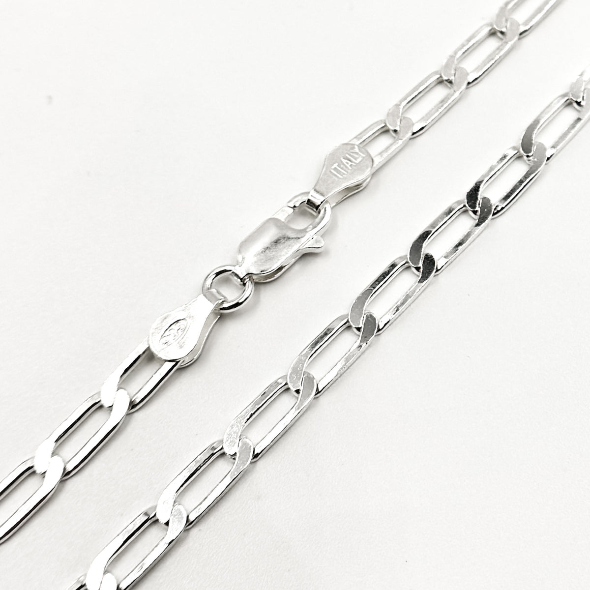 Sterling Silver Flat Paperclip Necklace