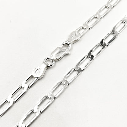Sterling Silver Flat Paperclip Necklace