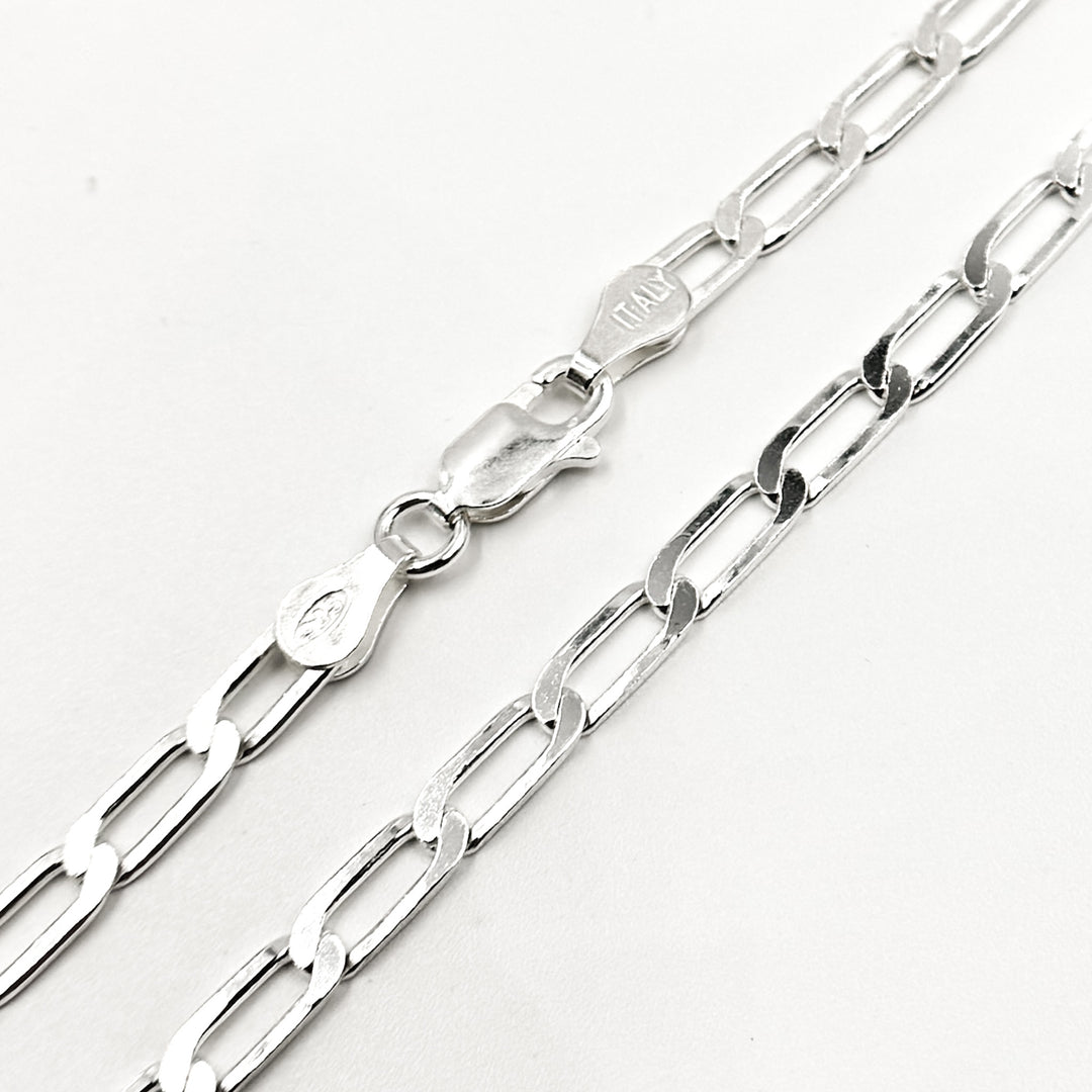 Sterling Silver Flat Paperclip Necklace