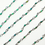 Chrysocolla Black Rhodium Sterling Silver Wire Chain