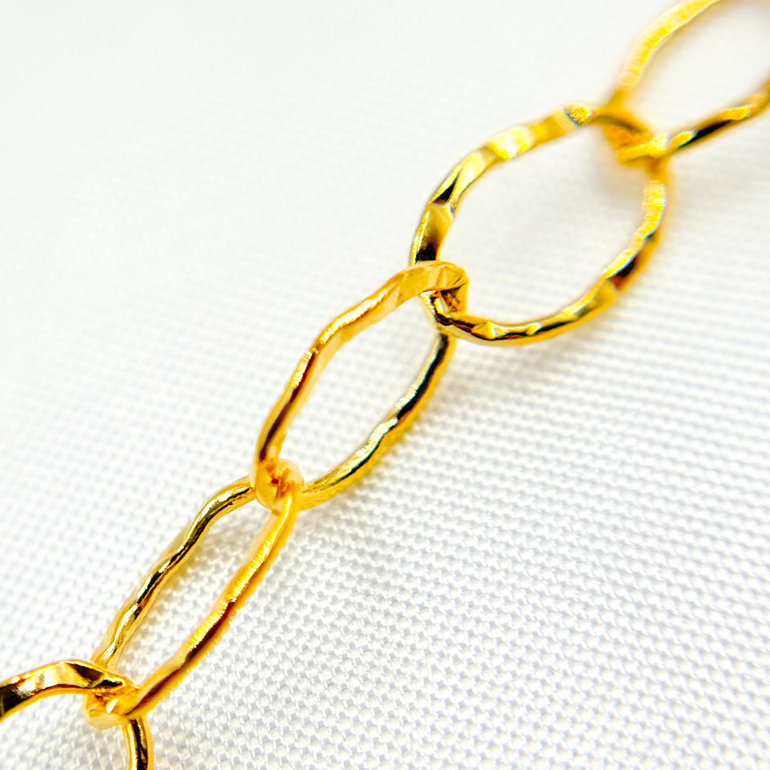 720KGF. 14K Gold Filled Hammered Oval Link Chain