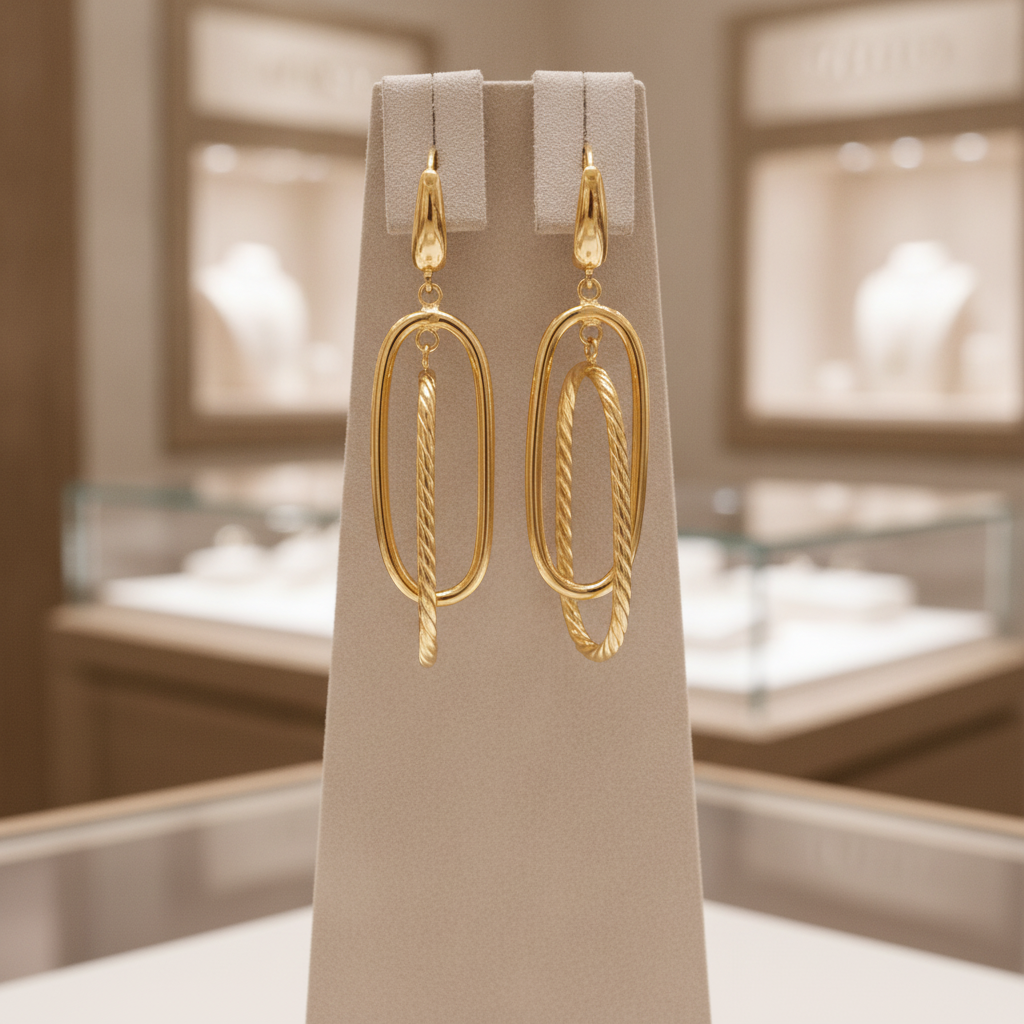 15850022130. 14K Solid Gold Smooth and Textured Tube Hollow Oval Dangle Leverback Earrings