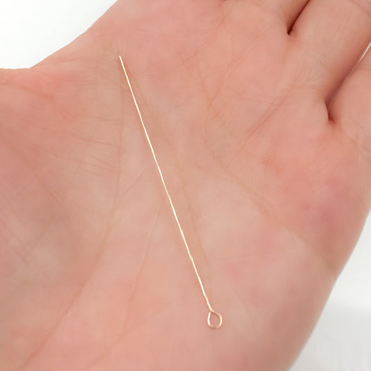 24 Gauge Gold-filled Eye Pin 2 Inch Headpin