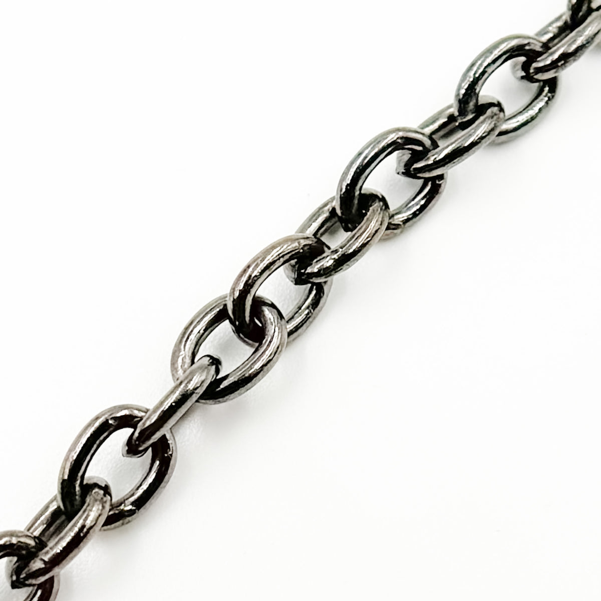 Black Rhodium Sterling Silver Cable Chain
