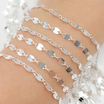 Sterling Silver Flat Marina Link Chain
