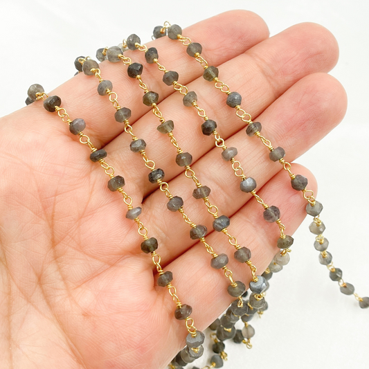 Black Moonstone Wire Chain