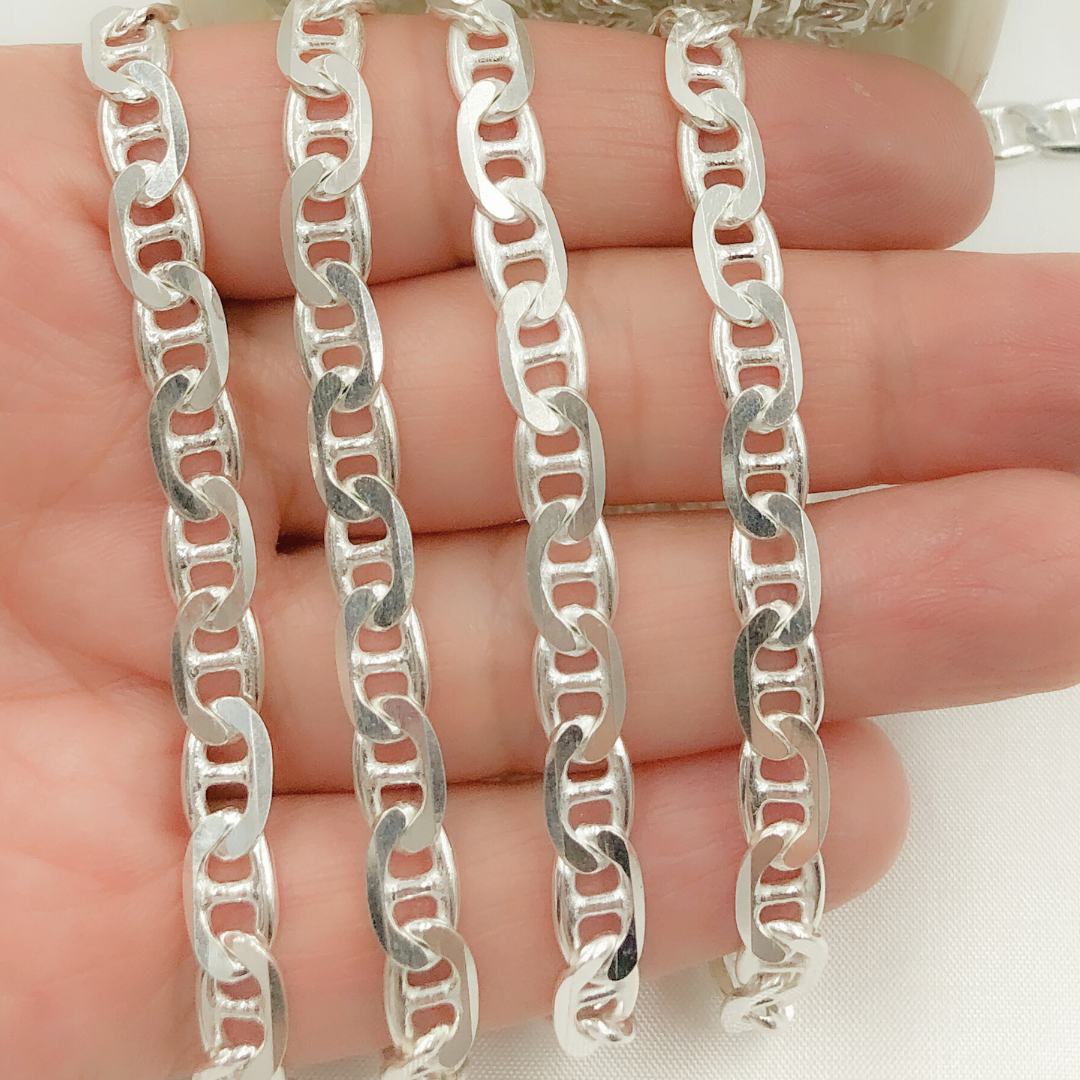 925 Sterling Silver Flat Marina Chain. Y78SS