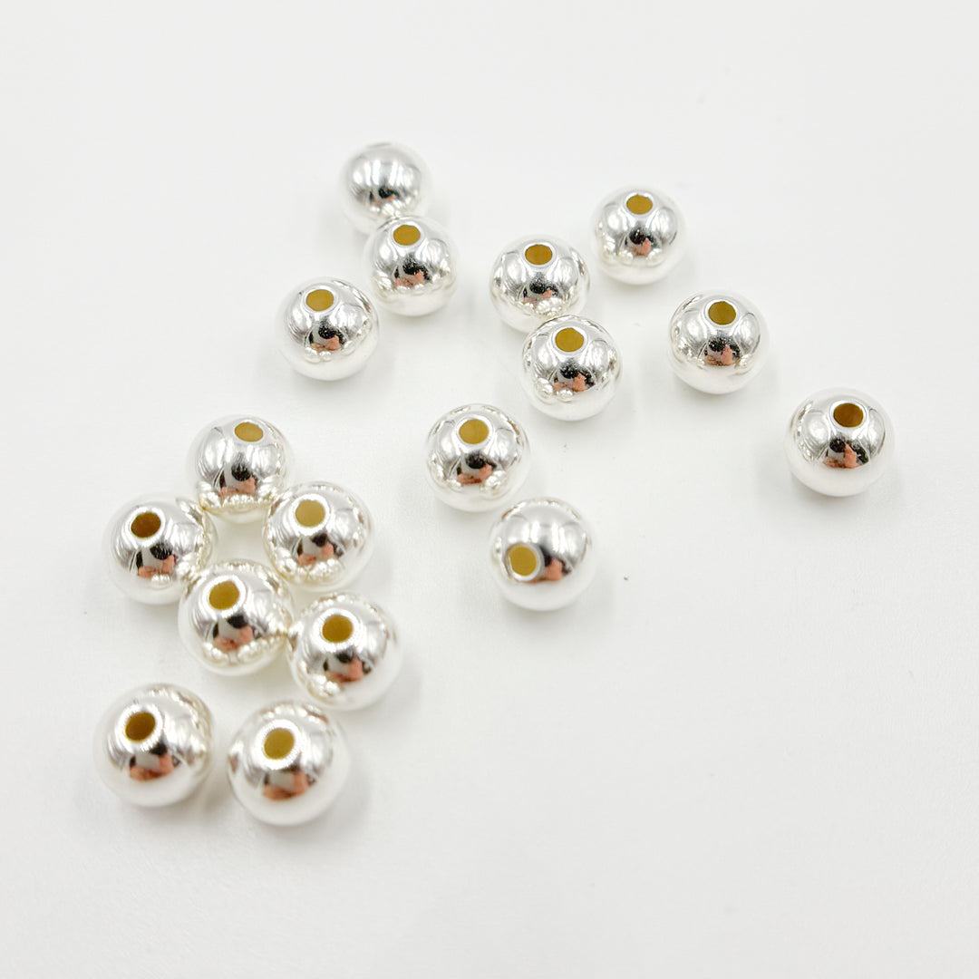 0925SB80H20L. 8MM Sterling Silver Seamless Beads