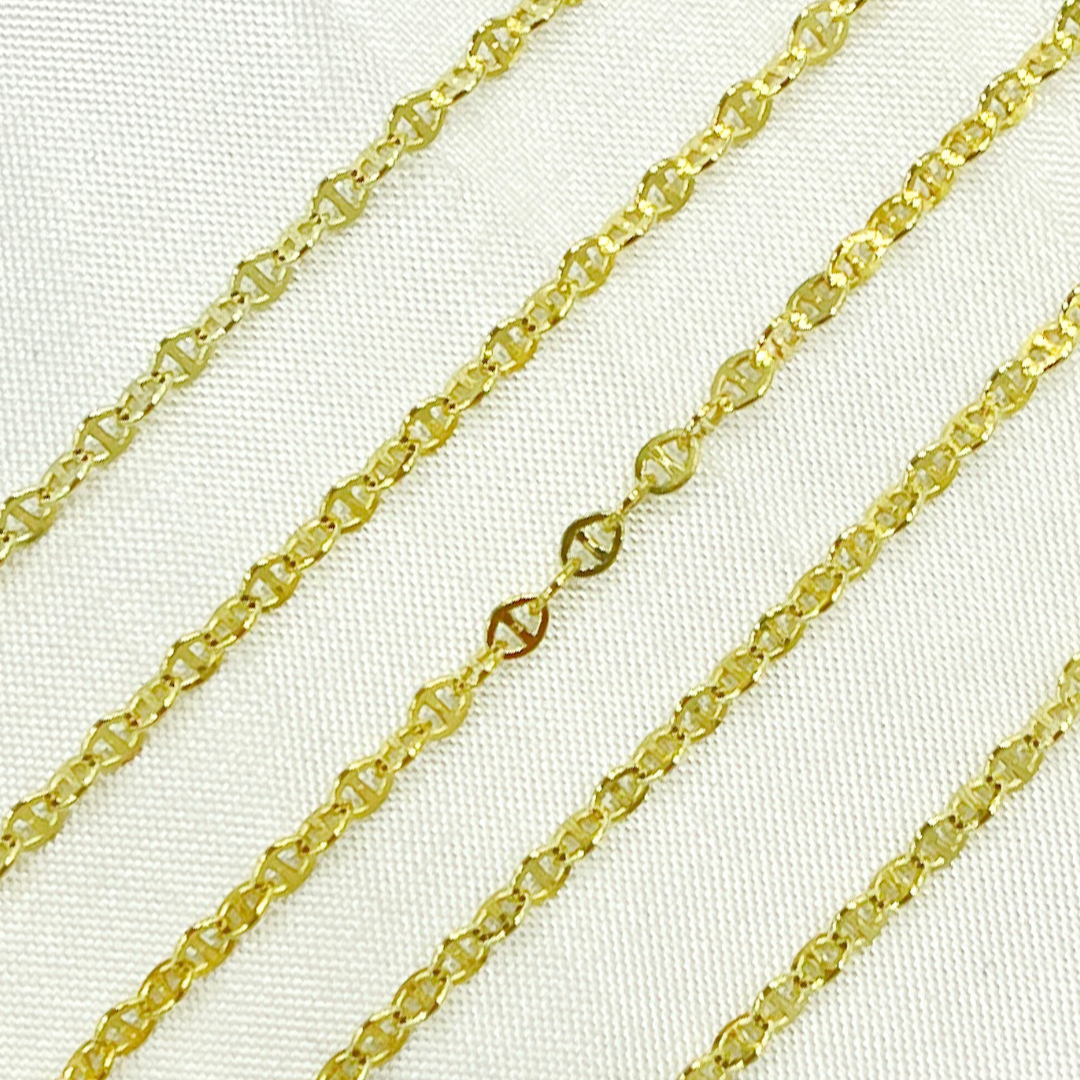 Gold Plated 925 Sterling Silver Fancy Link Chain. Z14GP