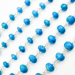 Load image into Gallery viewer, TRQ56. Turquoise Sterling Silver Wire Chain
