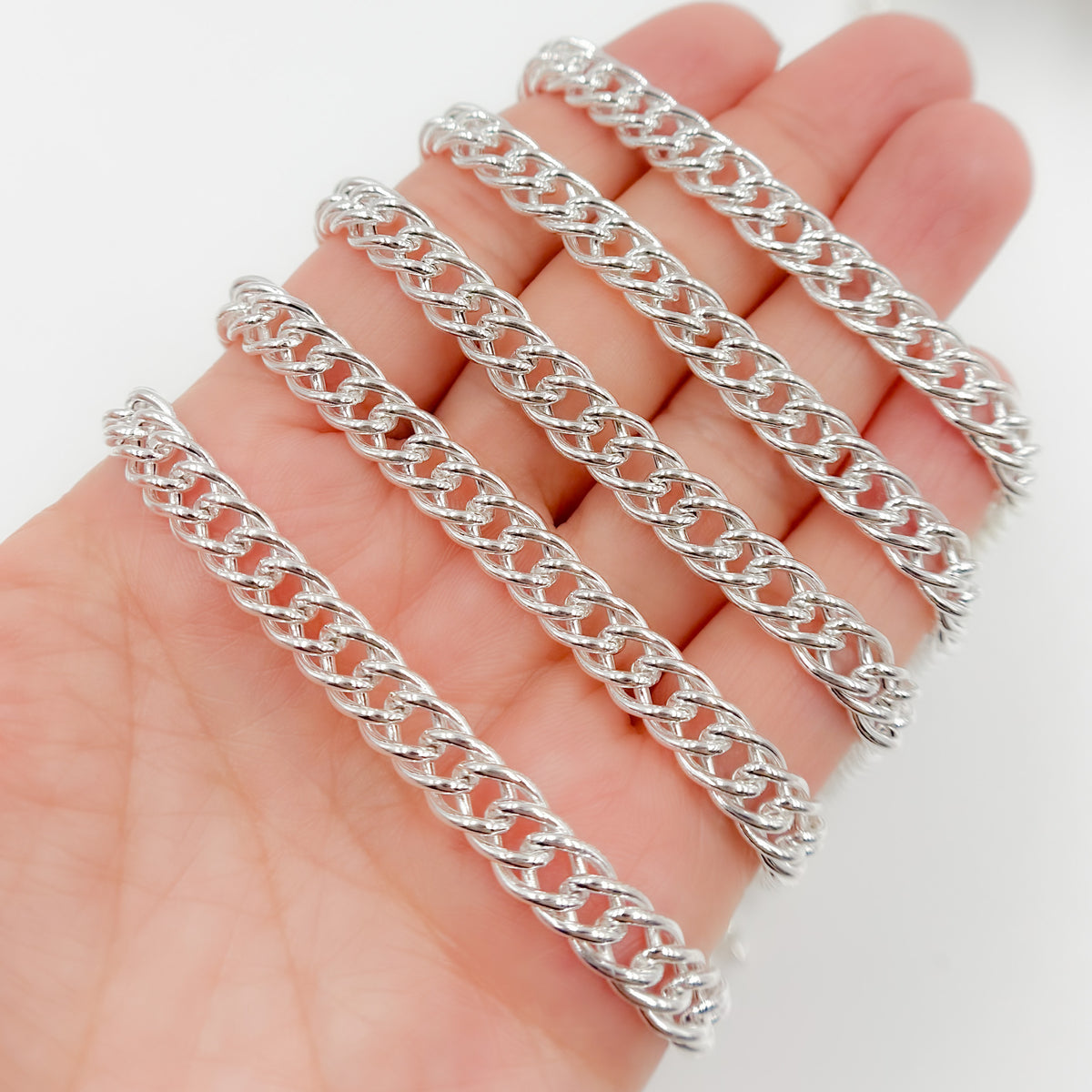 Sterling Silver Double Curb Chain