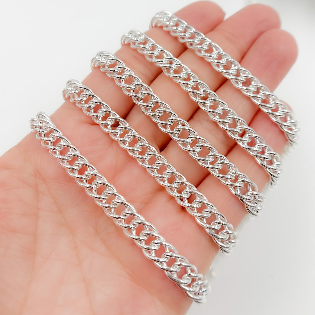 V36SS. Sterling Silver Double Curb Chain